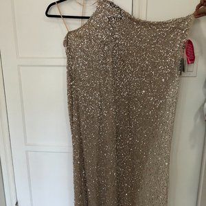 Floor Length One Shoulder Sequin Dress